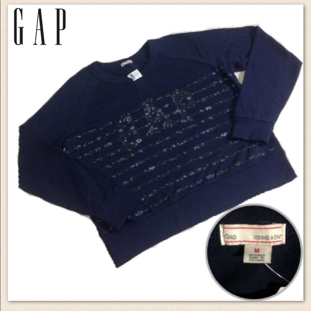 NWT** GAP Flora Military Blue Sweater