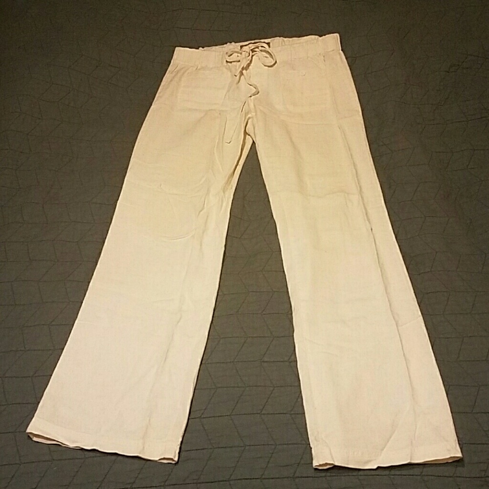 White linen pants
