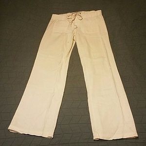 White linen pants