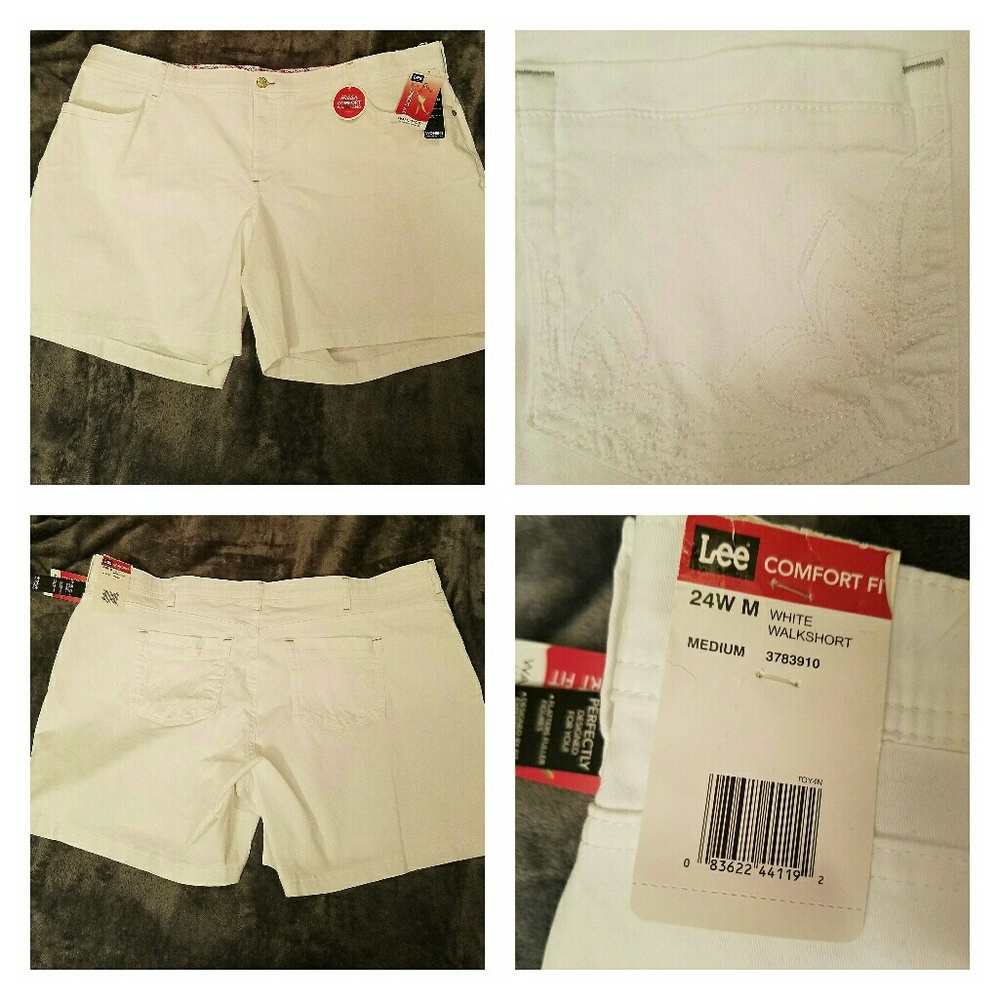 Lee Woman's 24W Walk Shorts in White NWT