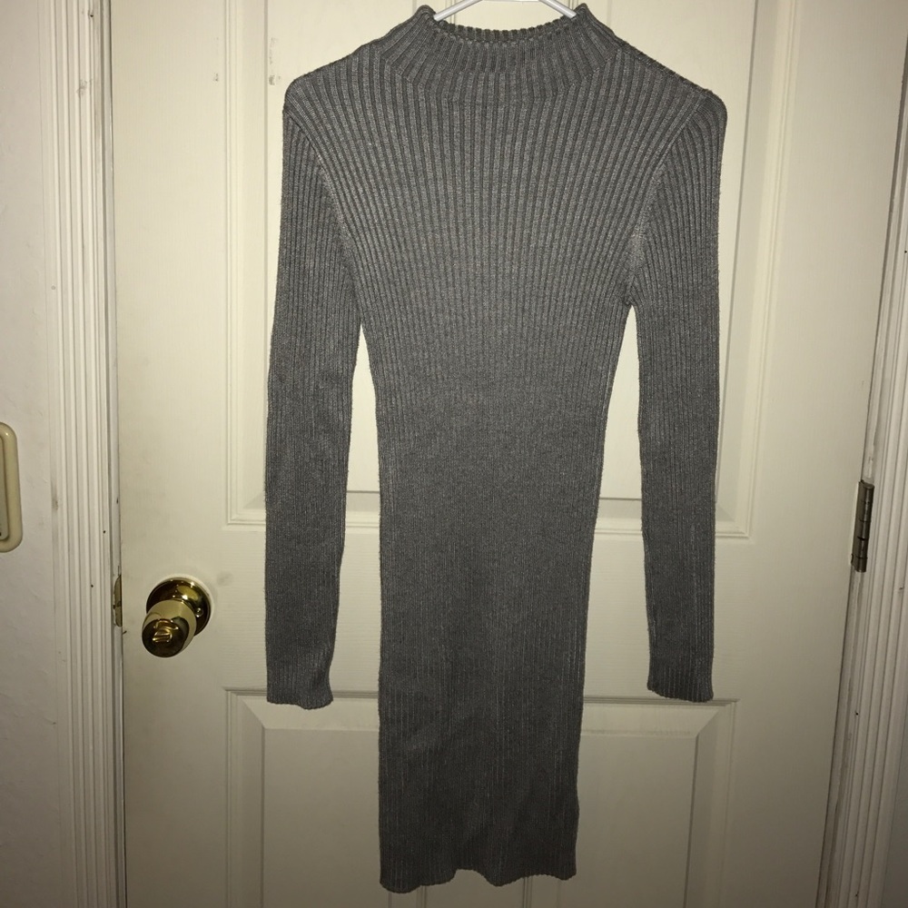 Gray Turtle Neck Dress