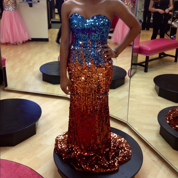 Sequined Prom Dress - Picture 1 of 2