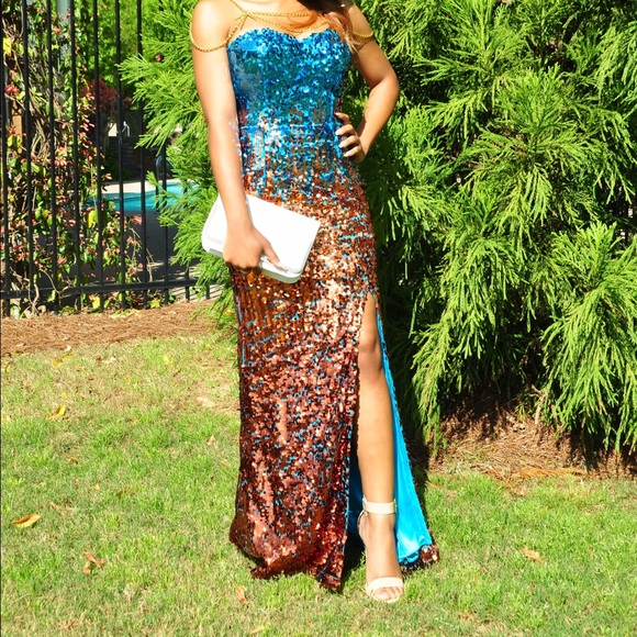 Sequined Prom Dress - Picture 2 of 2