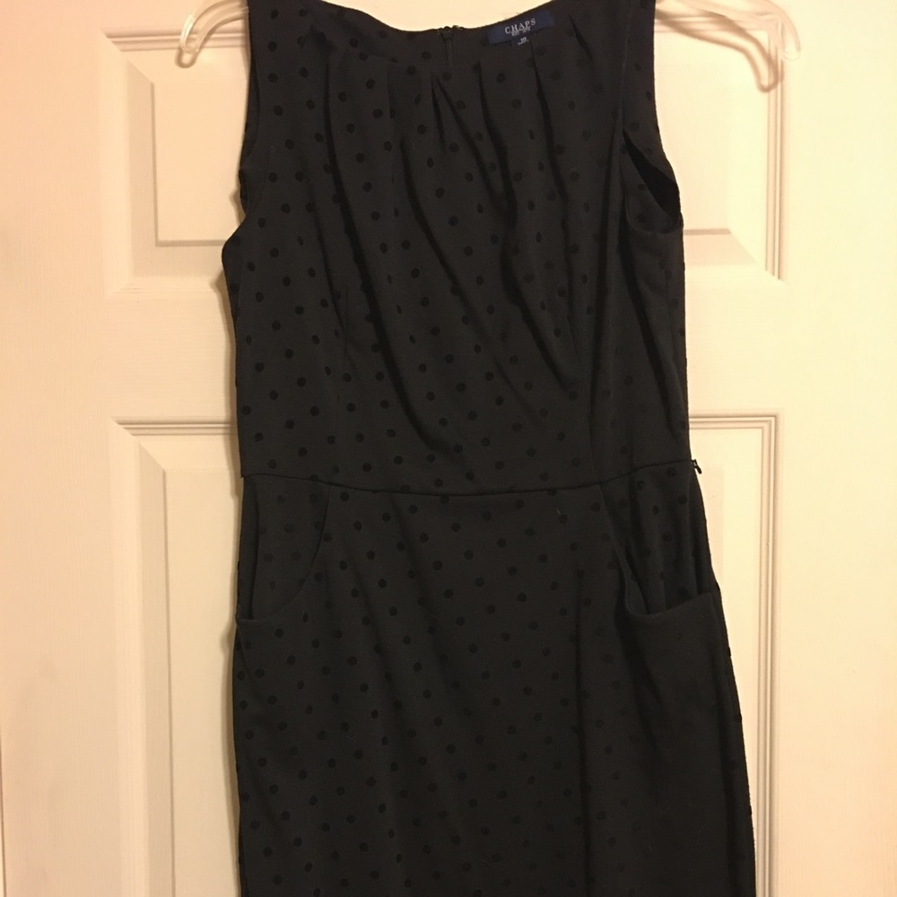 Black with small velvet polka dots mid length