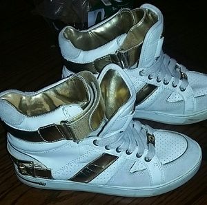 Michael kor fulton metalic high top shoes .