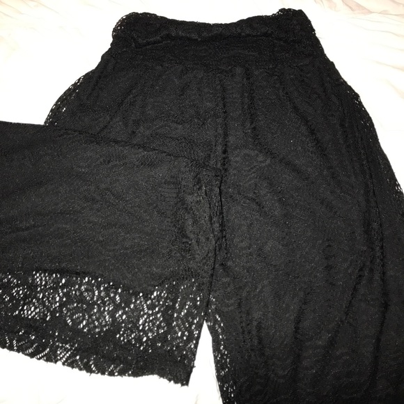 Black Lace Pants - Picture 1 of 4