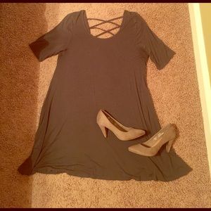 Green Dress with Criss Cross Back