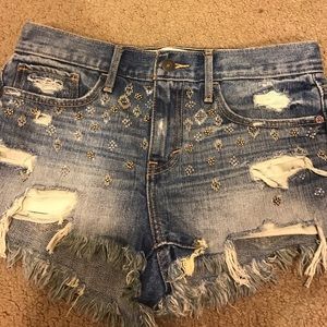 Abercrombie high rise denim shorts