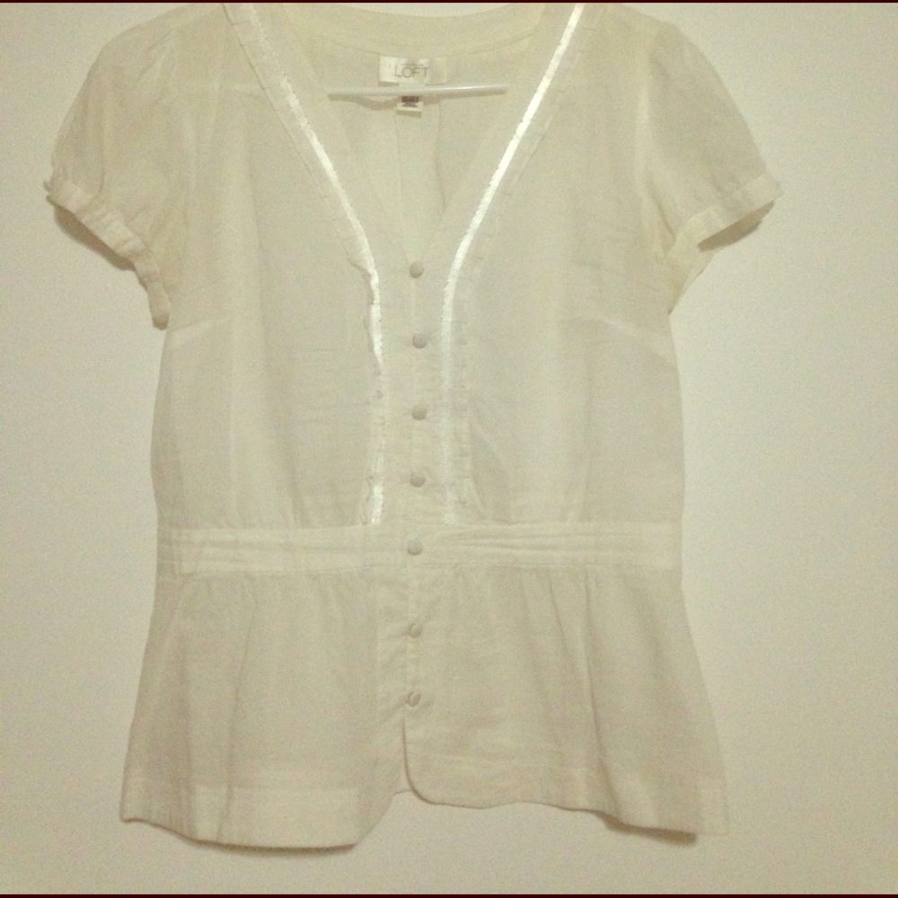 White Ann Taylor Loft blouse