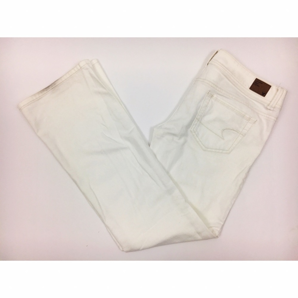 American Eagle White Boot-Cut Jeans