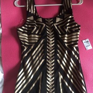 NWT Gold and Black Aztec mini dress