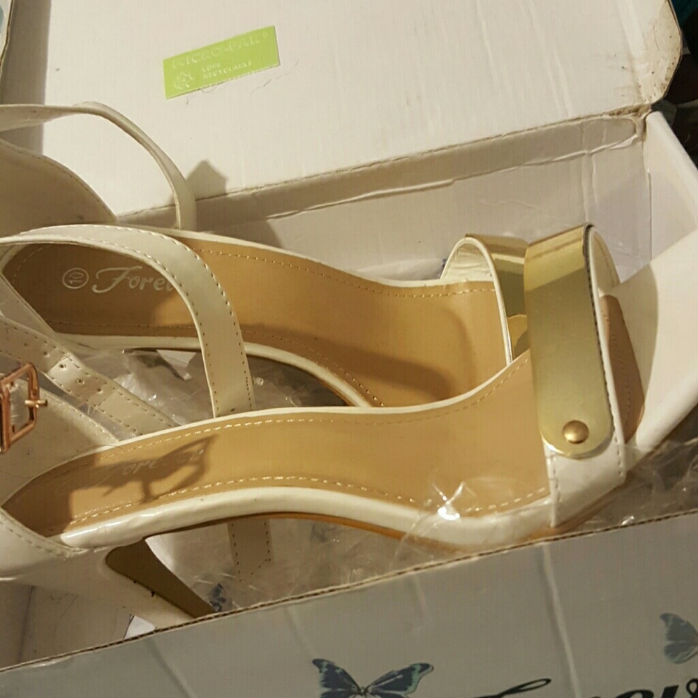 White slide in heels