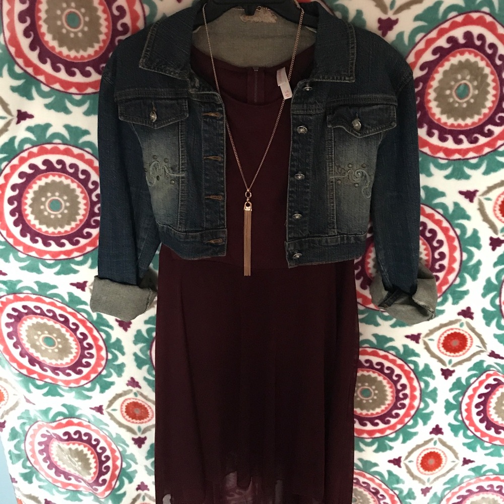 Offers Welcome xhilaration hi-low maroon dress