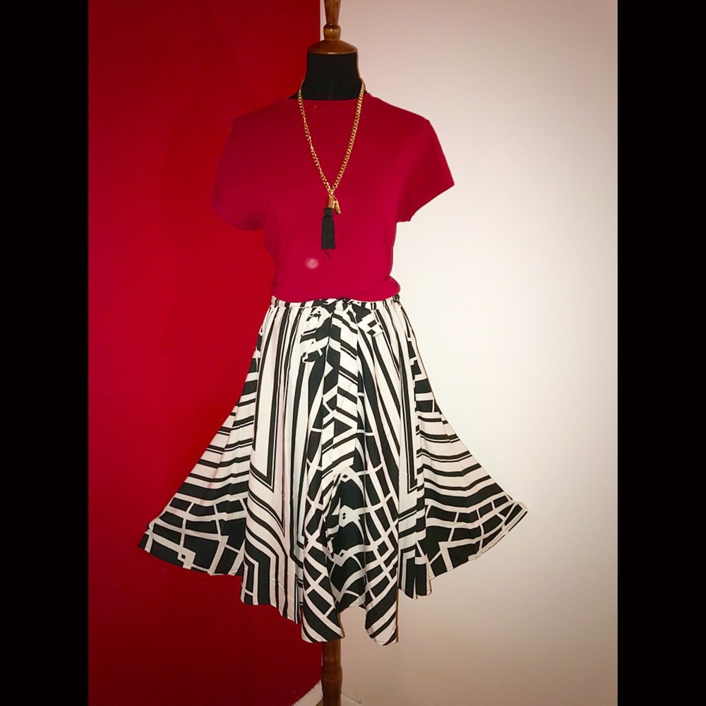 💥Newl!💥 Black and white swing skirt