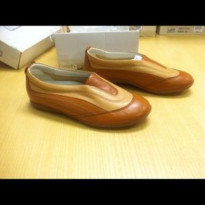 Hogan woman shoes beige orange size5.5 leather new