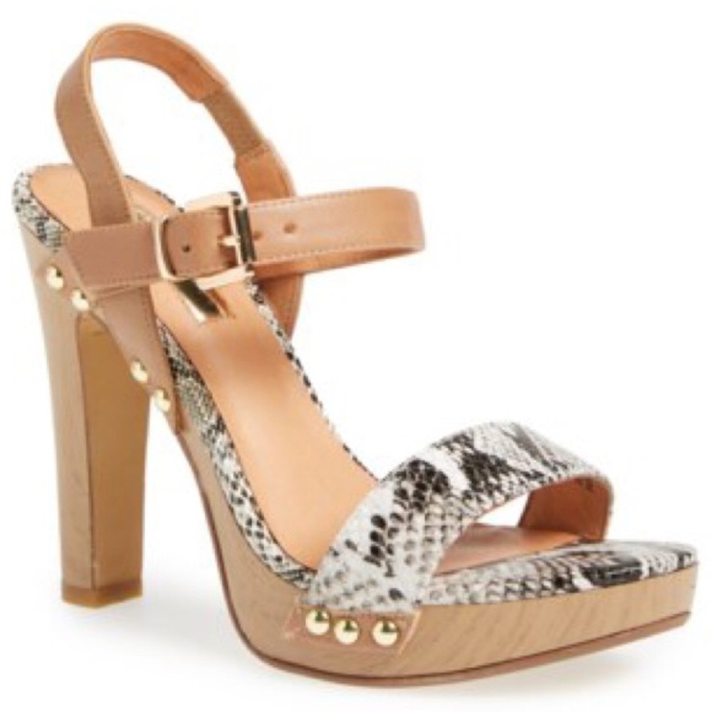 HALOGEN "Viv" Sandal Natural/Snakeskin (10) NEW