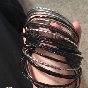 Black and silver bangles