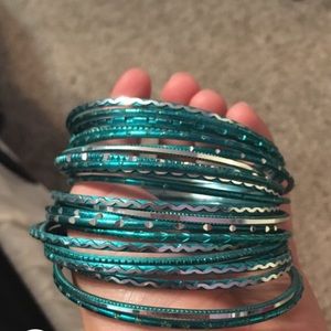 Teal bangles