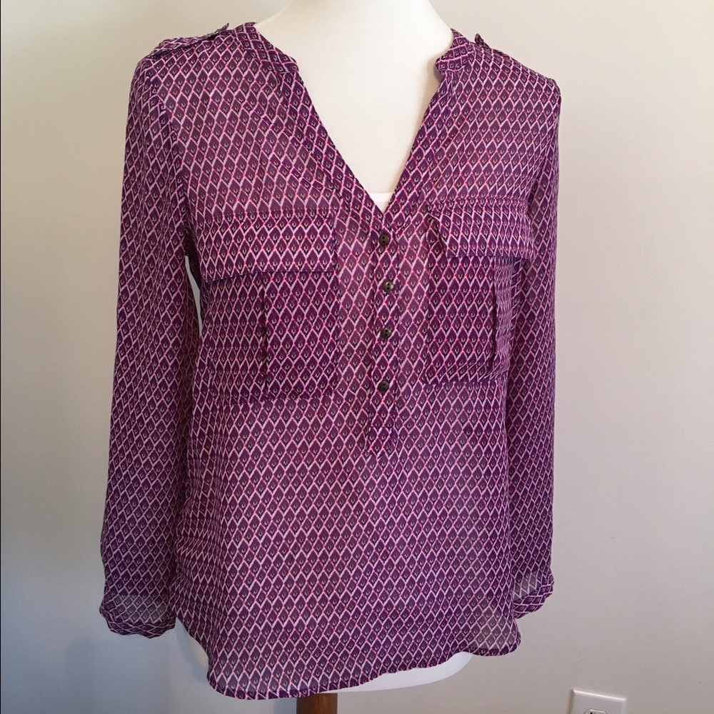 Gap long sleeve purple shirt