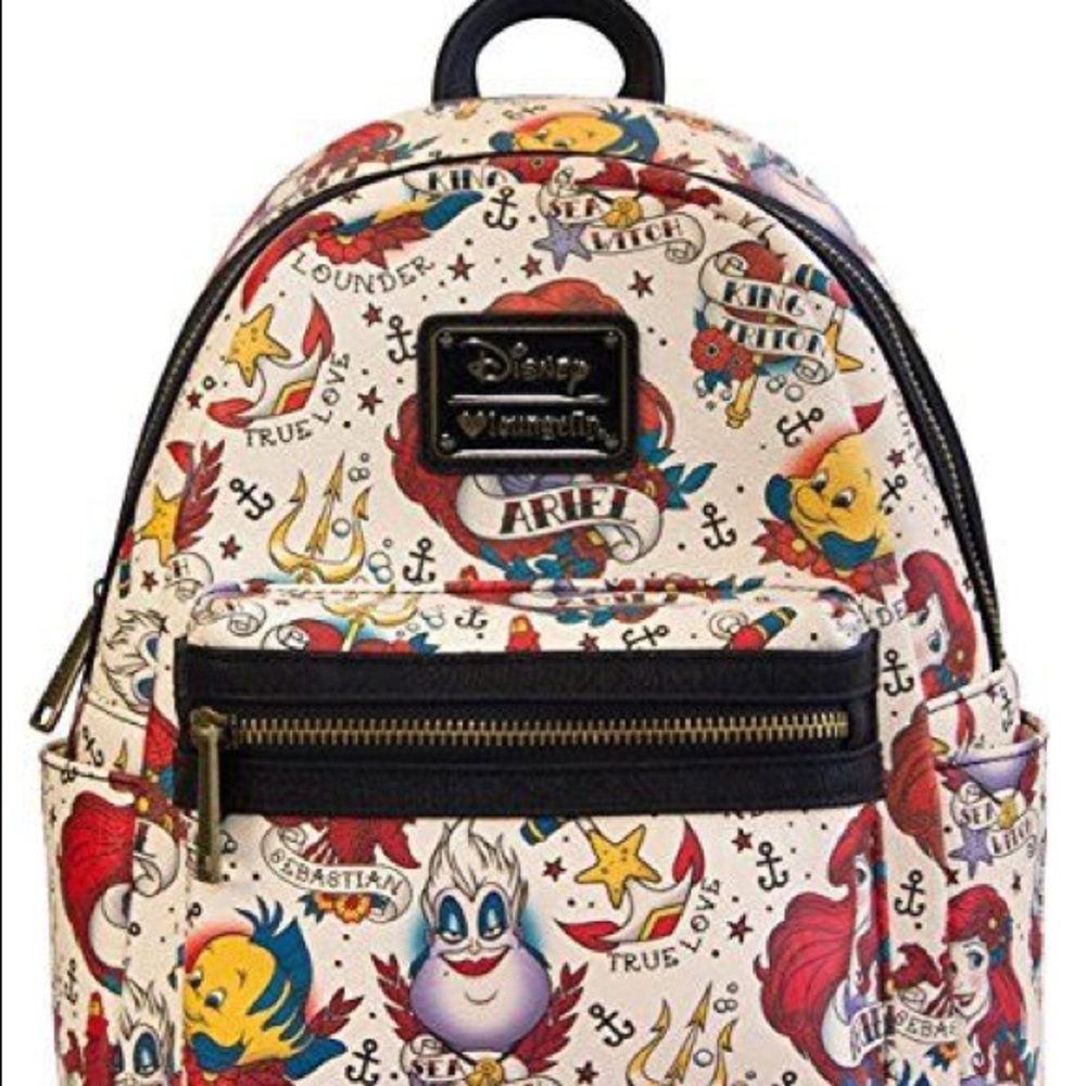 Little Mermaid Mini Vegan Leather Loungefly Backpk