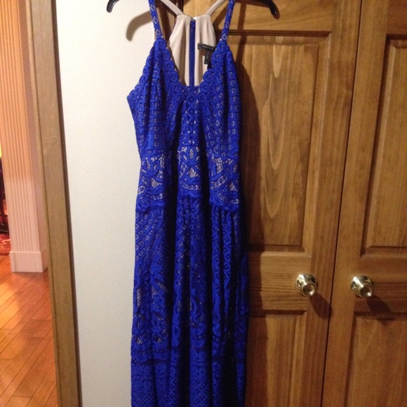 BCBG blue lace gown