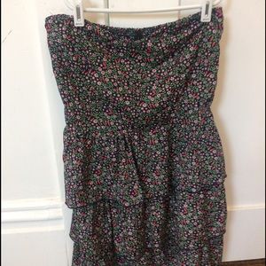 Strapless floral dress