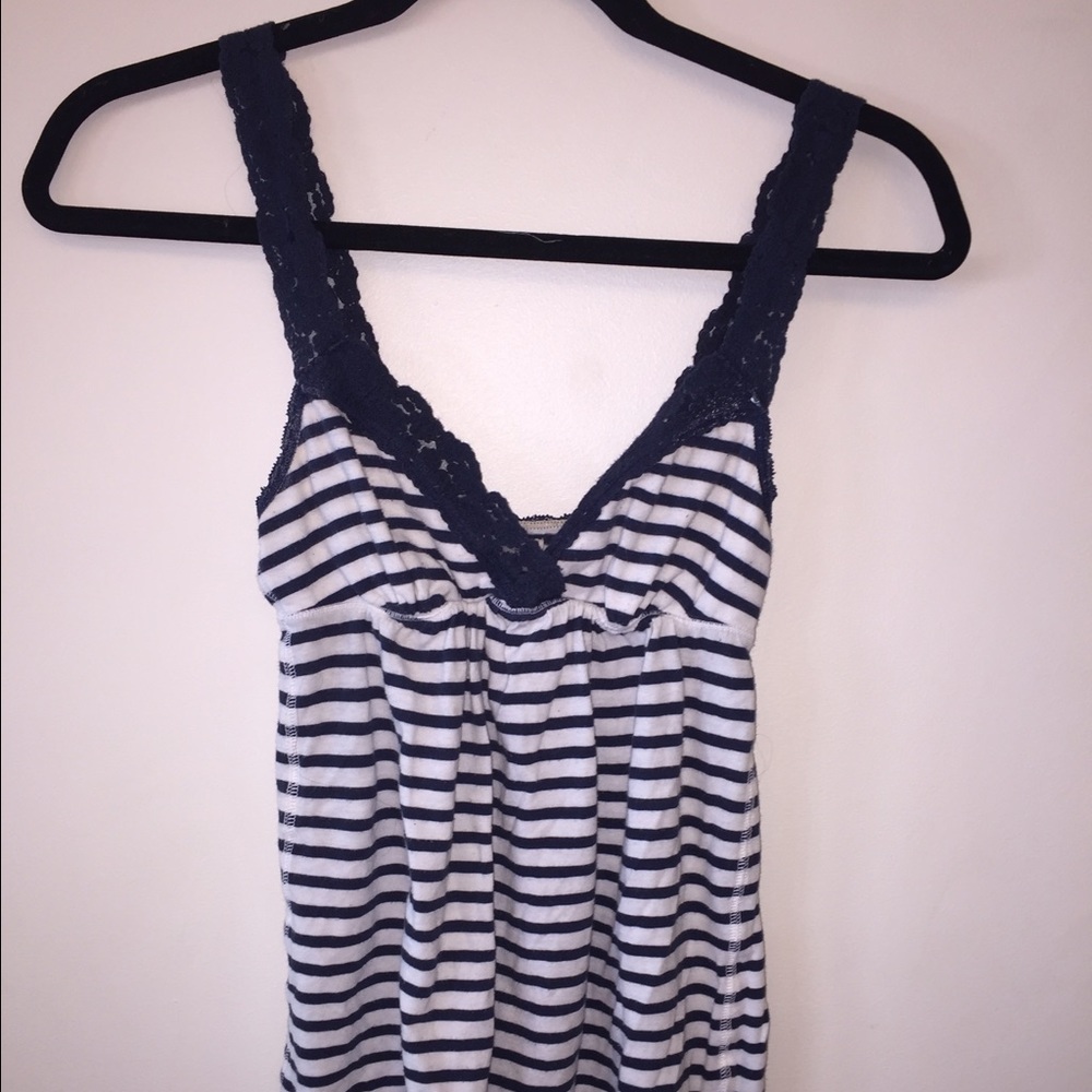 Striped Blue and White Abercrombie Tank