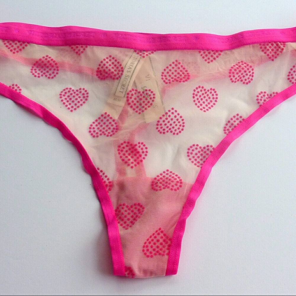 Victoria's Secret  Sheer Lace Thong White Medium