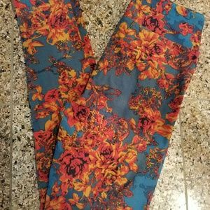 NWT LuLaRoe OS Leggings Unicorn Floral Teal