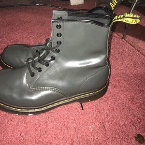 Grey Paton Leather Dr. Martens