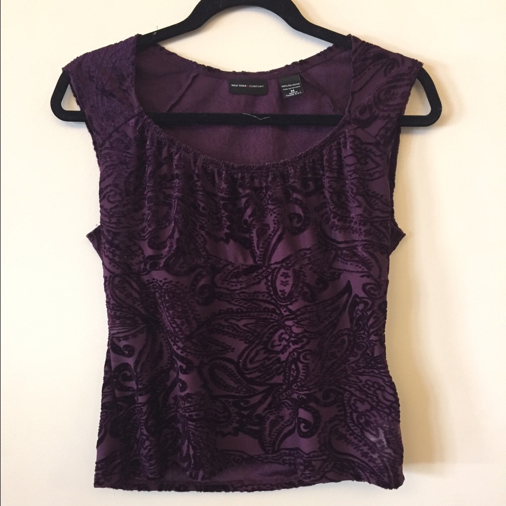 Purple Tank With Velvet Details