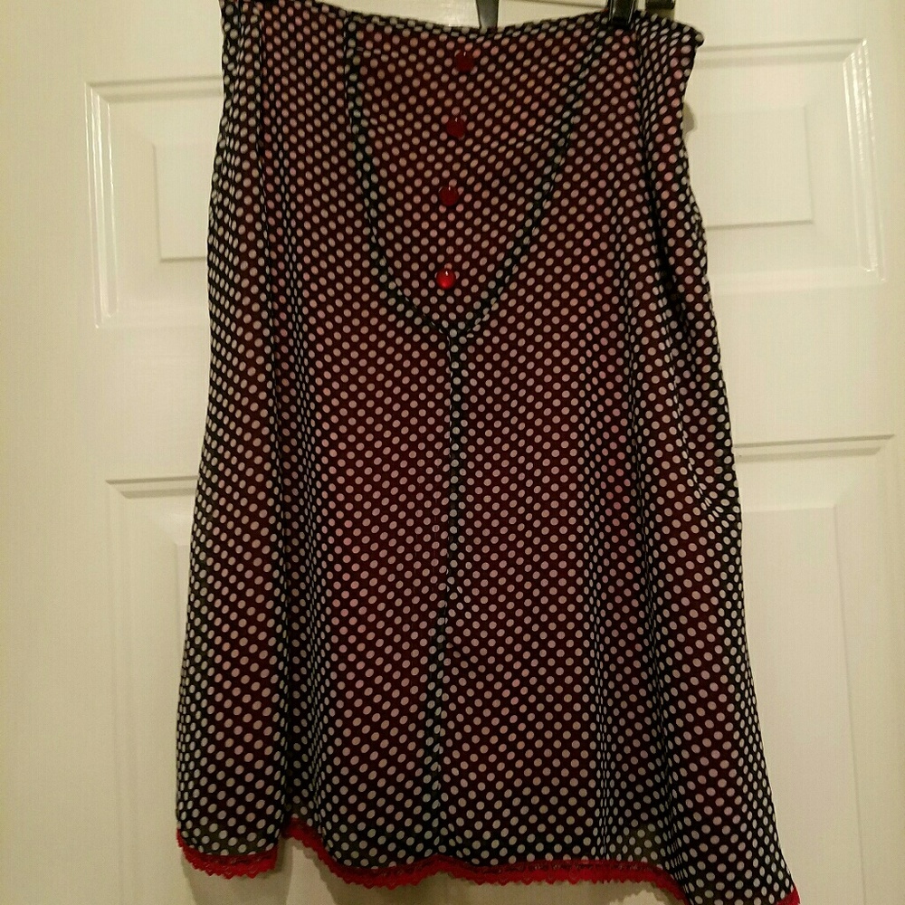 Steady clothing Red and blue polka-dot skirt