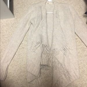 Oatmeal Fringe Cardigan