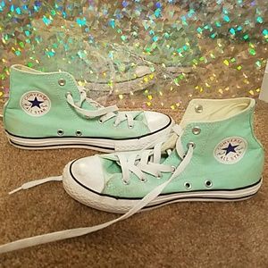 Mint green Chuck Taylor Converse.
