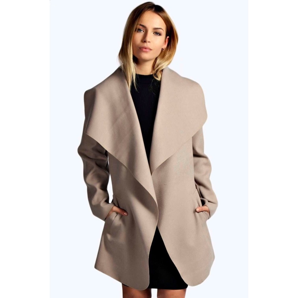 Nude waterfall coat