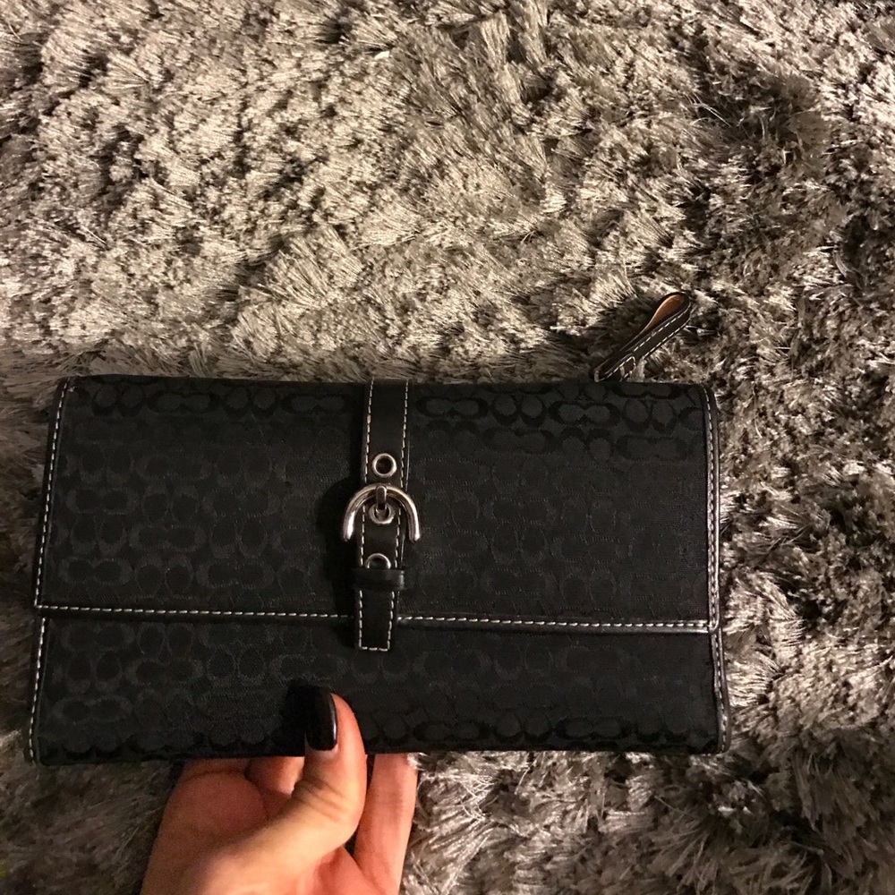 Coach black monogram wallet