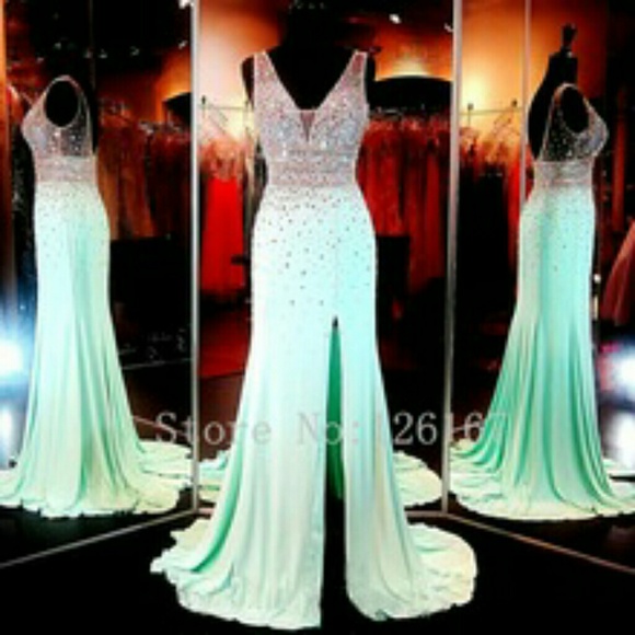 Dresses Long Mint Green Evening Dress Poshmark