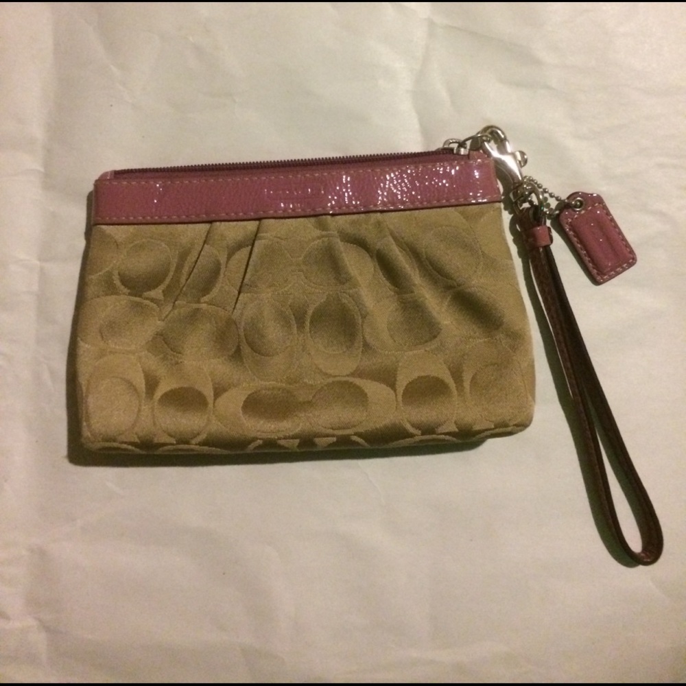 Coach Signature Pleated Wristlet - Picture 2 of 2