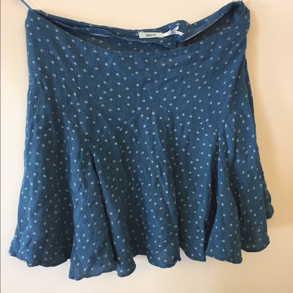 Kimchi Blue blue and white skirt