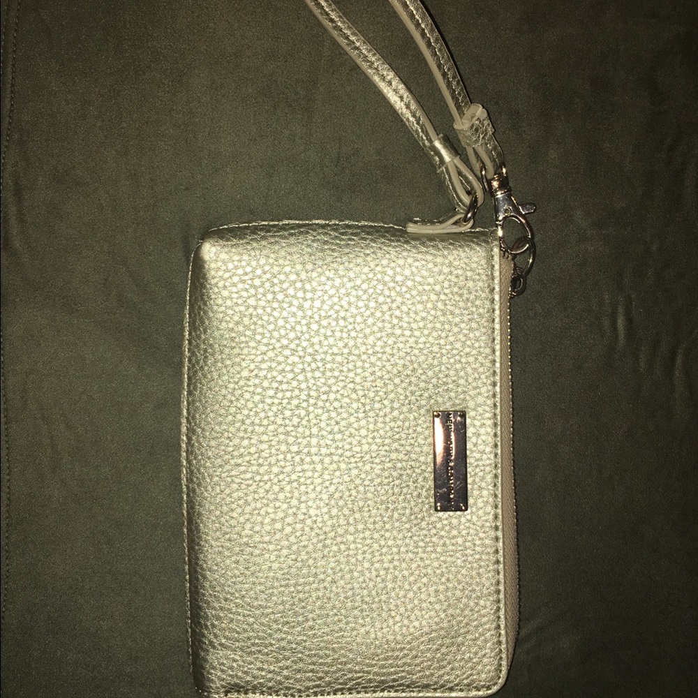 Gold wrist bag