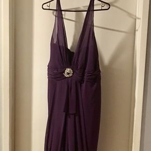 Long Vera Wang White chiffon plum dress.