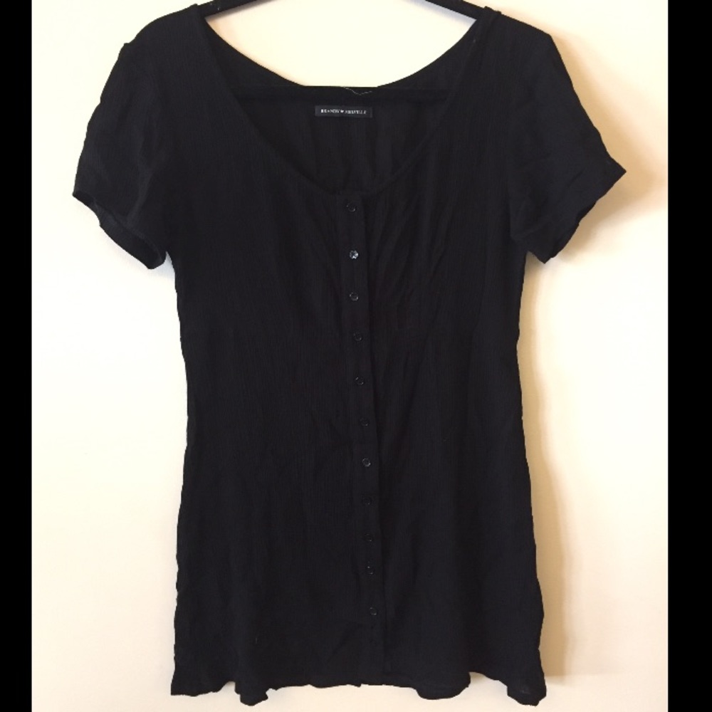 Black button down short sleeve Brandy dress