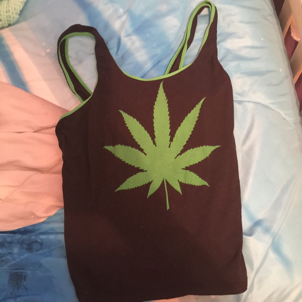 Weed top with sexy lace back