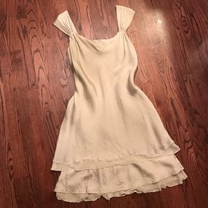 Jones New York Cream Sparkly Layered Dress Sz 6