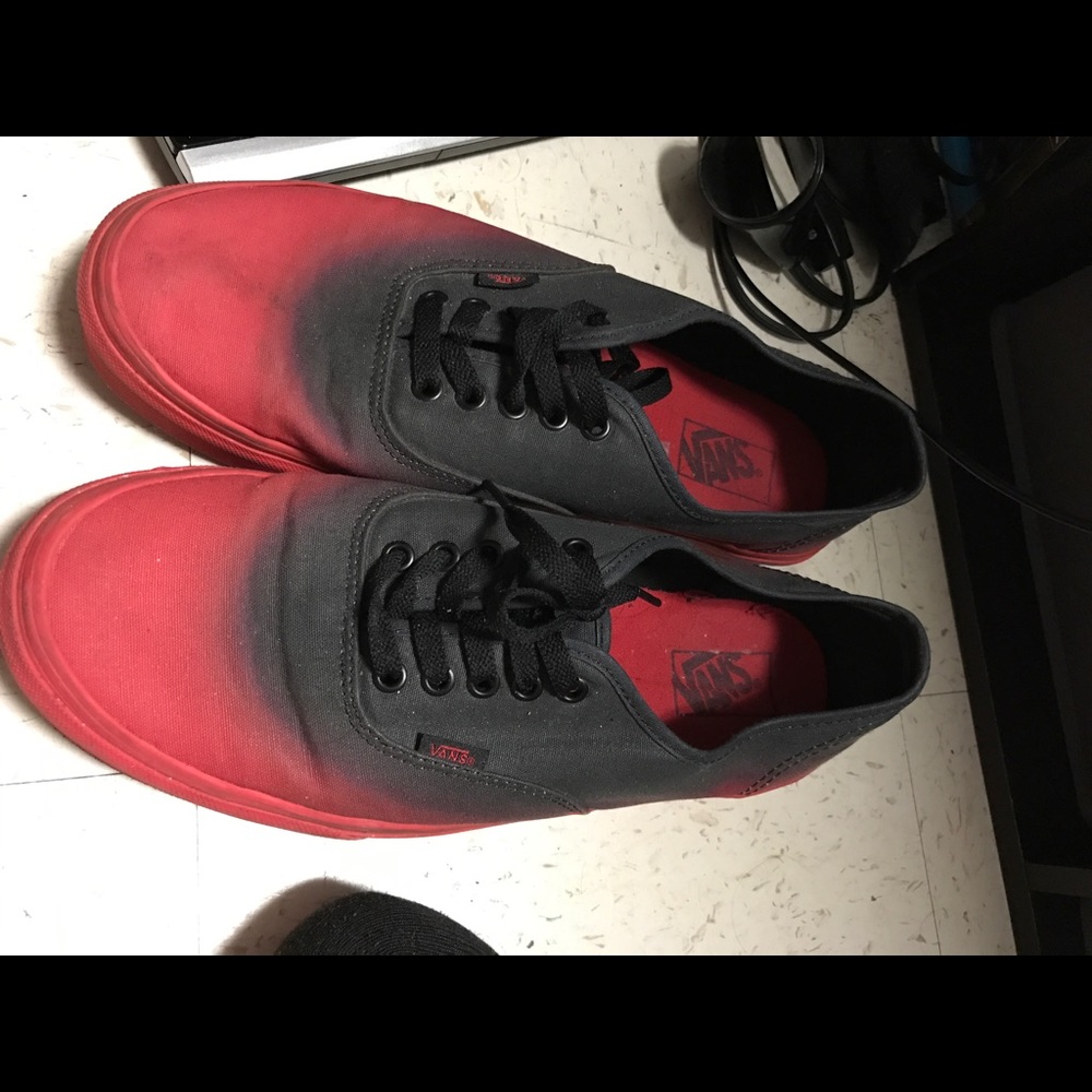 Red and black vans