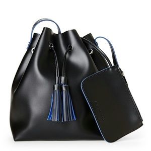 Steve Madden Black and Blue Bucket Bag