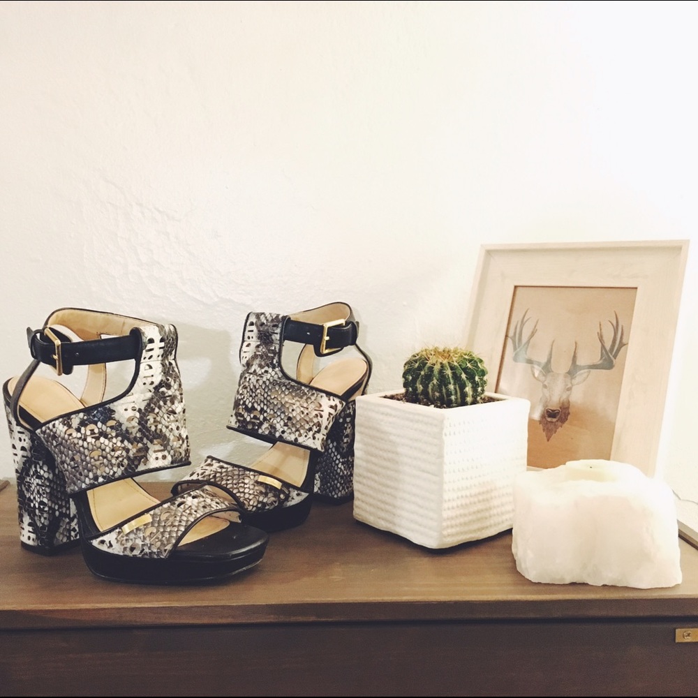 Calvin Klein Vallin Snake Skin Sandals
