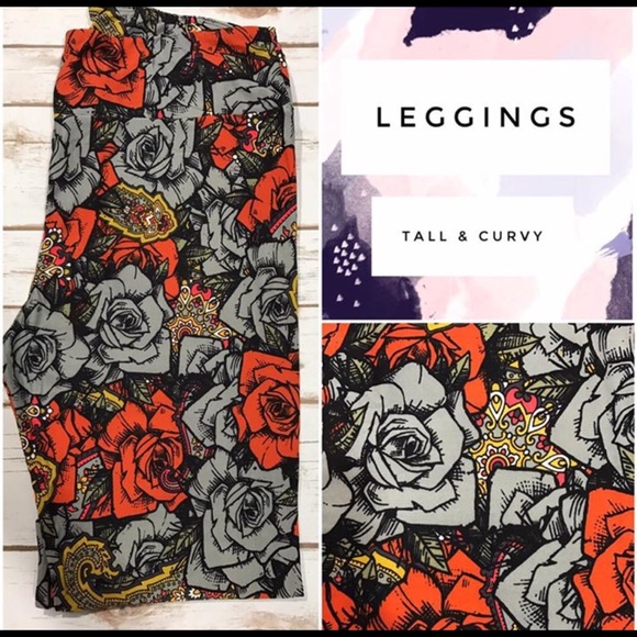 LuLaRoe Pants - Lularoe TC Graffiti Rose Leggings NWT