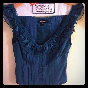 Bebe blue lace top