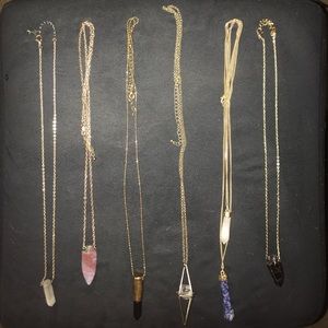 A bundle of 6 crystal necklaces